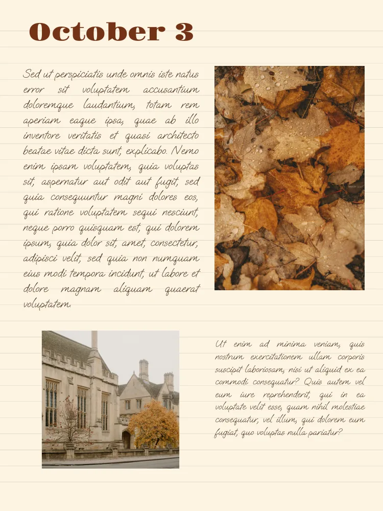 Autumn diary, page 3 — October 3