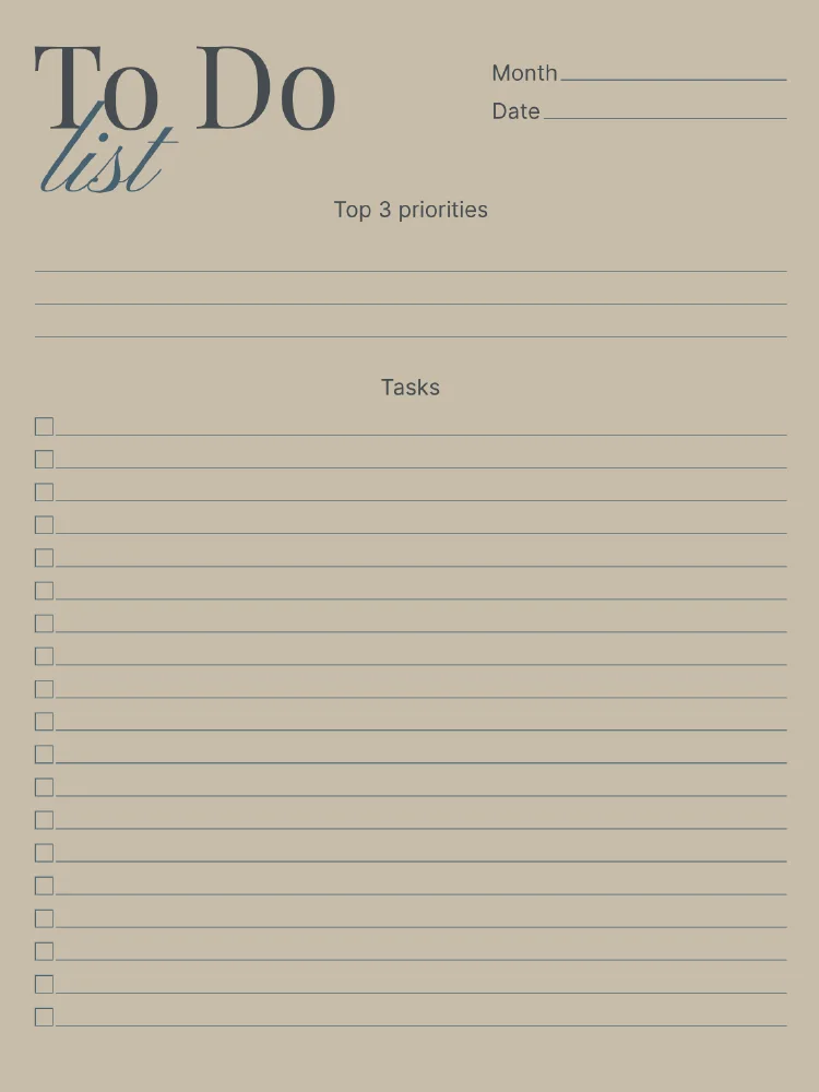 My diary, page 8 — To-do list