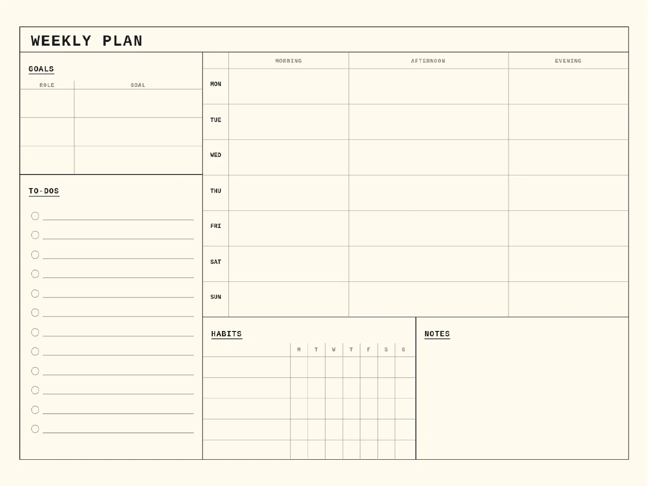 Monthly planner, page 3 — Week 2